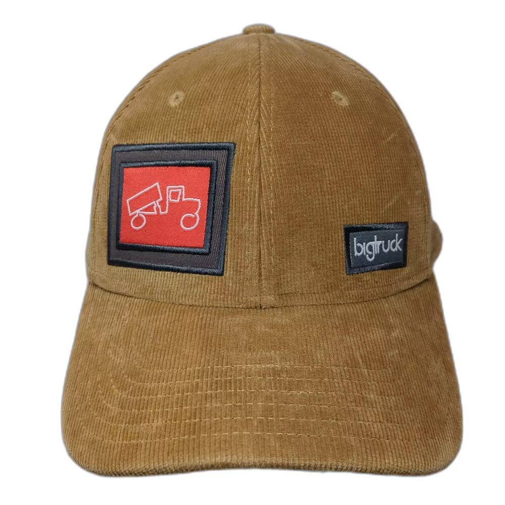 Bigtruck Snapback Brown Hat OS Corduroy Embroidered Dump Truck Patch Logo 58cm